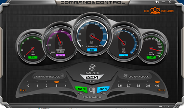 Utilitaire d'Overclocking (système au repos en mode Hautes Performances)