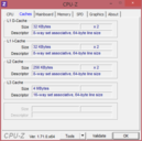 Informations systèmes : CPU-Z Cache