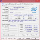 Informations systèmes : CPU-Z CPU
