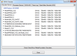 DXVAChecker - DXVA video acceleration of the A8-3850