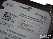 Le disque dur Seagate fait 250 Go (dans notre prototype)