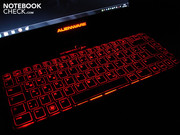 The illumination allows pleasant typing even in the dark.