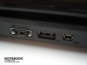 eSATA/USB 2.0 Combo, USB 2.0 et Firewire sur la gauche