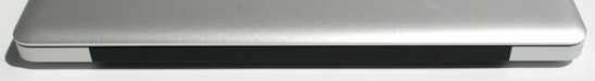 Arrière: WLAN et antennes BT derrière un couvercle en plastique noir.