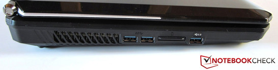 Gauche: 2x USB 3.0, lecteurs de cartes, USB 3.0