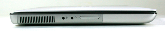 A gauche: Audio ports, SD card reader