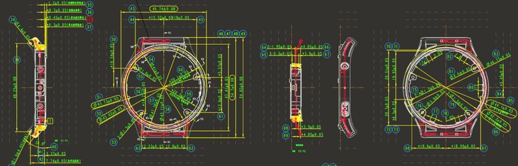 Ce diagramme figure dans un document déposé auprès de la FCC pour une smartwatch portant le numéro de modèle A2294. (Source de l'image : FCC ID.io)