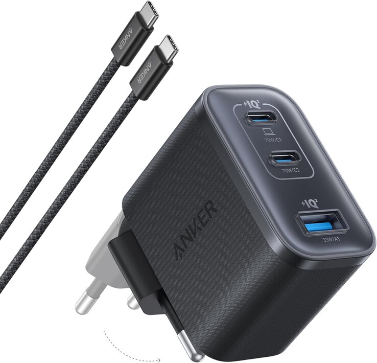 Le chargeur Anker Nano (70W, 3 ports). (Source de l'image : Anker)