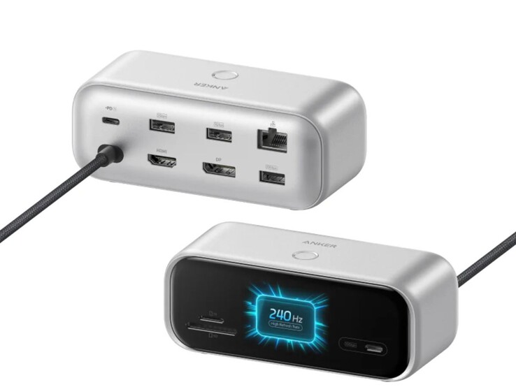 La version argentée du Hub USB-C Anker Nano (10-en-1, 240Hz, Display)