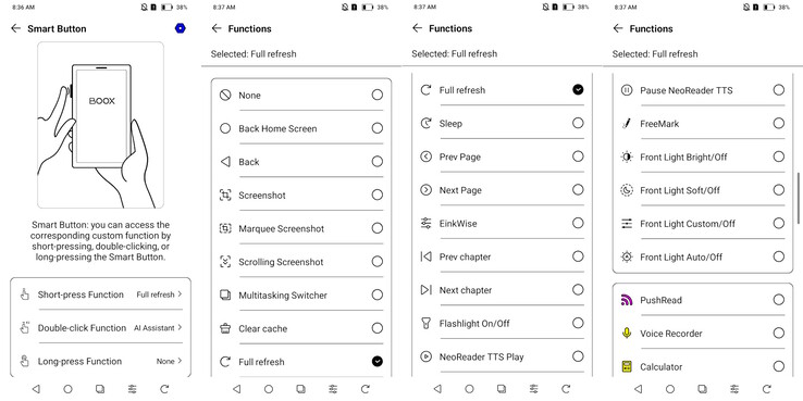 Options de boutons intelligents.
