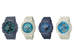 De gauche à droite, Casio GA-110AS-2AJF, GA-2100AS-5AJF, GA-2100AS-2AJF et GA-110AS-5AJF. (Source de l'image : Great G-Shock World, Yahoo Japan)