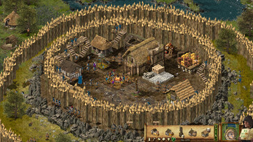 Une image montrant des bâtiments dans Stronghold : Definitive Edition.