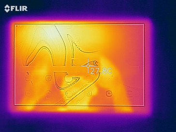 Samsung Galaxy Tab S4 - Relevé thermique à l'avant de l'appareil en cas de sollicitations.