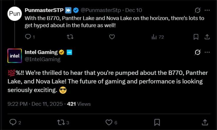 (Source de l'image : Intel Gaming via Wccftech)