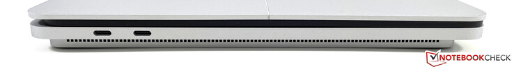 Côté gauche : 2x USB-C avec Thunderbolt 4 (USB 4.0, Power Delivery, DisplayPort)