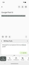 Outils d'écriture dans Gboard