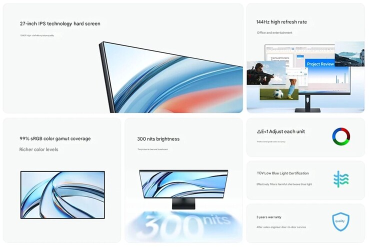 Spécifications du moniteur Redmi A27 2026 (Image Source : IT Home)