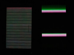 Dans l'obscurité, à la luminosité minimale de l'écran : Honor Magic5 Pro (2160 Hz PWM dimming) vs Galaxy A54 (à droite)