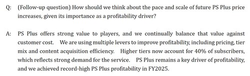 Questions-réponses destinées aux investisseurs de Sony concernant une éventuelle augmentation du prix du PS Plus
