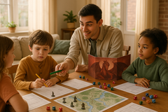 Lors d'une session de D&D, un maître de jeu a remarqué qu'un enfant avait du mal à distinguer le jaune du bleu, signe d'une forme rare de daltonisme. (Source de l'image : OpenAI)