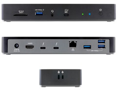 Apricorn présente la station d'accueil Aegis Thunderbolt 4 avec 11 ports, la prise en charge d'un moniteur externe 8K et deux fentes de sécurité Kensington. (Source de l'image : Apricorn)