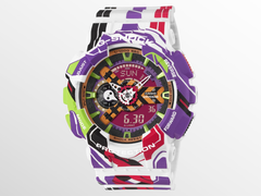 La montre G-Shock x Evangelion GA110EVA307A (photo) de Casio est disponible en Amérique du Nord et en Europe. (Source de l'image : Casio)