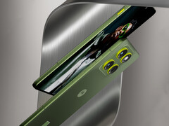 Le Motorola Edge 70 dans sa version Pantone Bronze Green. (Source de l&#039;image : via Evan Blass)