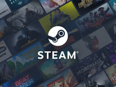 Le logo Steam, avec un assortiment de vignettes de jeux.