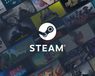 Le logo Steam, avec un assortiment de vignettes de jeux.