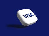 Le logo Visa, stylisé sur fond bleu.