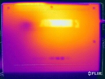 Températures de surface pendant l'essai sous contrainte (en bas)