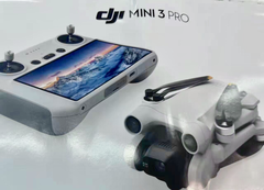 La prétendue DJI Mini 3 Pro avec sa télécommande. (Image source : @JasperEllens)
