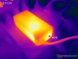 L'adaptateur secteur atteint plus de 43 °C lorsque des charges exigeantes sont utilisées pendant de longues périodes