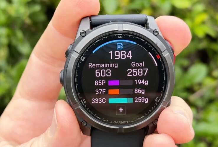 De nombreuses fonctionnalités du suivi nutritionnel de Garmin ne sont disponibles que sur le smartphone, et non sur la smartwatch. (Source de l'image : DC Rainmaker)