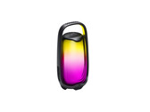 L'enceinte intègre une poignée de transport lumineuse à son spectacle lumineux à 360 degrés et bénéficie d'un indice de protection IP68.