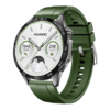 La Huawei Watch GT 4 Spring Edition Bracelet en Fluoroélastomère noir 46mm + Bracelet en Fluoroélastomère vert épicéa 2-en-1. (Source de l'image : Huawei)