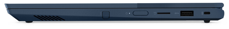 C'est vrai : Smart Pen, bouton d'alimentation/lecteur d'empreintes digitales, lecteur de carte SD (MicroSD), USB 3.2 Gen 1 (Type-A), fente pour un câble de verrouillage
