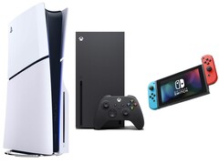 De gauche à droite : PS5 Slim, Xbox Series X, Nintendo Switch. (Source de l&#039;image : Amazon, édité)