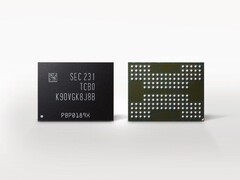 Une image de synthèse des puces mémoire V-NAND de 8e génération de Samsung