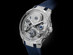 L'Ulysse Nardin Blast Free Wheel Maillechort (photo) est dotée d'un boîtier en or blanc 18 carats. (Source : Ulysse Nardin)