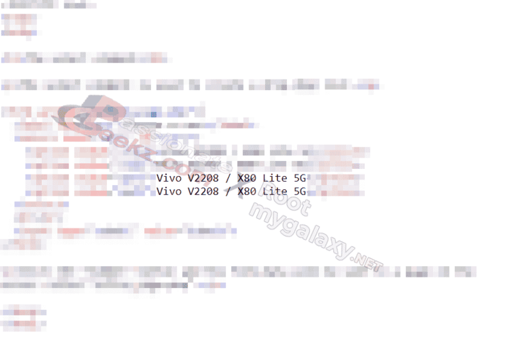 Le code fait prétendument référence à un Vivo "X80 Lite". (Source : PassionateGeekz x RootMyGalaxy)