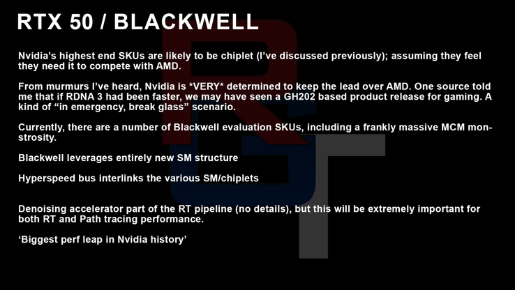 Nvidia Blackwell RTX 50 : premières rumeurs. (Source : RedGamingTech sur YouTube)