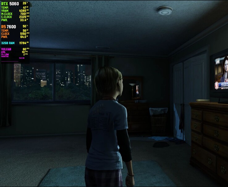 Capture d'écran du gameplay de *The Last of Us Remastered* sous shadPS4 avec une RTX 5060