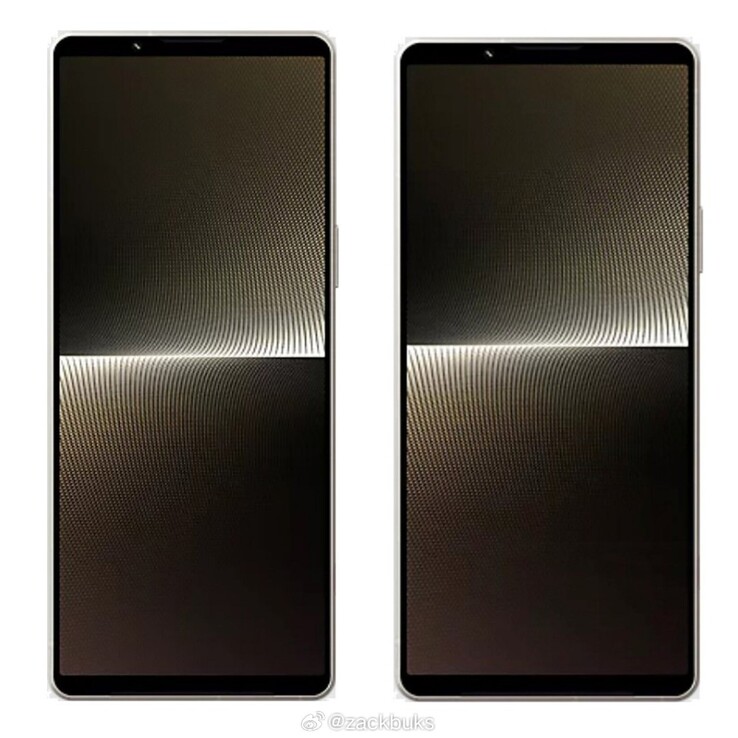 Le Sony Xperia 1 VI (à droite) devrait être plus court et plus large que son prédécesseur, le 1 V, qui se distingue par sa finesse. (Source : zackbuks sur Weibo )