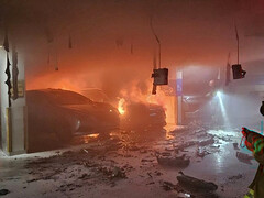 Incendie d&#039;une Mercedes Benz électrique en Corée du Sud (Source : Gyeonggi Fire and Disaster Headquarters)