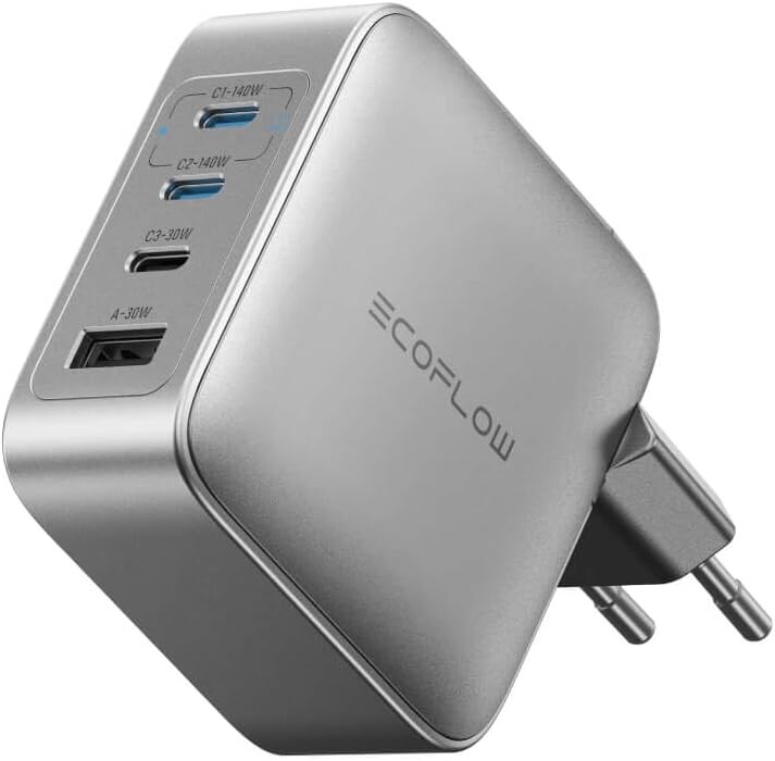 La version européenne du chargeur EcoFlow Rapid Pro (140W, 4 ports, GaN). (Source de l'image : EcoFlow)