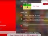 Un écran de console Nintendo Switch 2 présentant sa capacité exclusive à recréer une option d'affichage de type tube cathodique (source d'image : Nintendo of America YT)