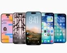 iOS 26 pour permettre l'utilisation d'une musique animée sur l'écran de verrouillage avec des applications tierces. Image générique montrant plusieurs iPhones. (Source de l'image : Apple)