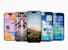 iOS 26 pour permettre l&#039;utilisation d&#039;une musique animée sur l&#039;écran de verrouillage avec des applications tierces. Image générique montrant plusieurs iPhones. (Source de l&#039;image : Apple)