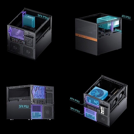 Le châssis NAS N6 de Jonsbo peut accueillir des blocs d'alimentation SFX et ATX. (Source de l'image : Jonsbo)
